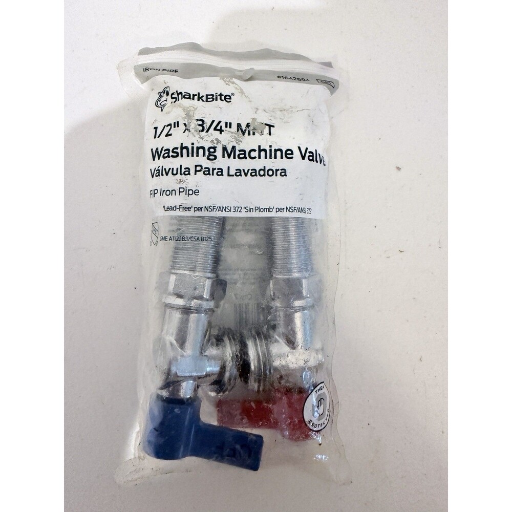SharkBite 1/2 in Push-to-Connect x 3/4 in. MHT Silver Washing Machine Outlet Box